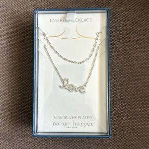 Paige Harper Layered Necklace Fine silver plated